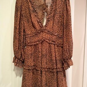 Leopard Print Ruffle Dress